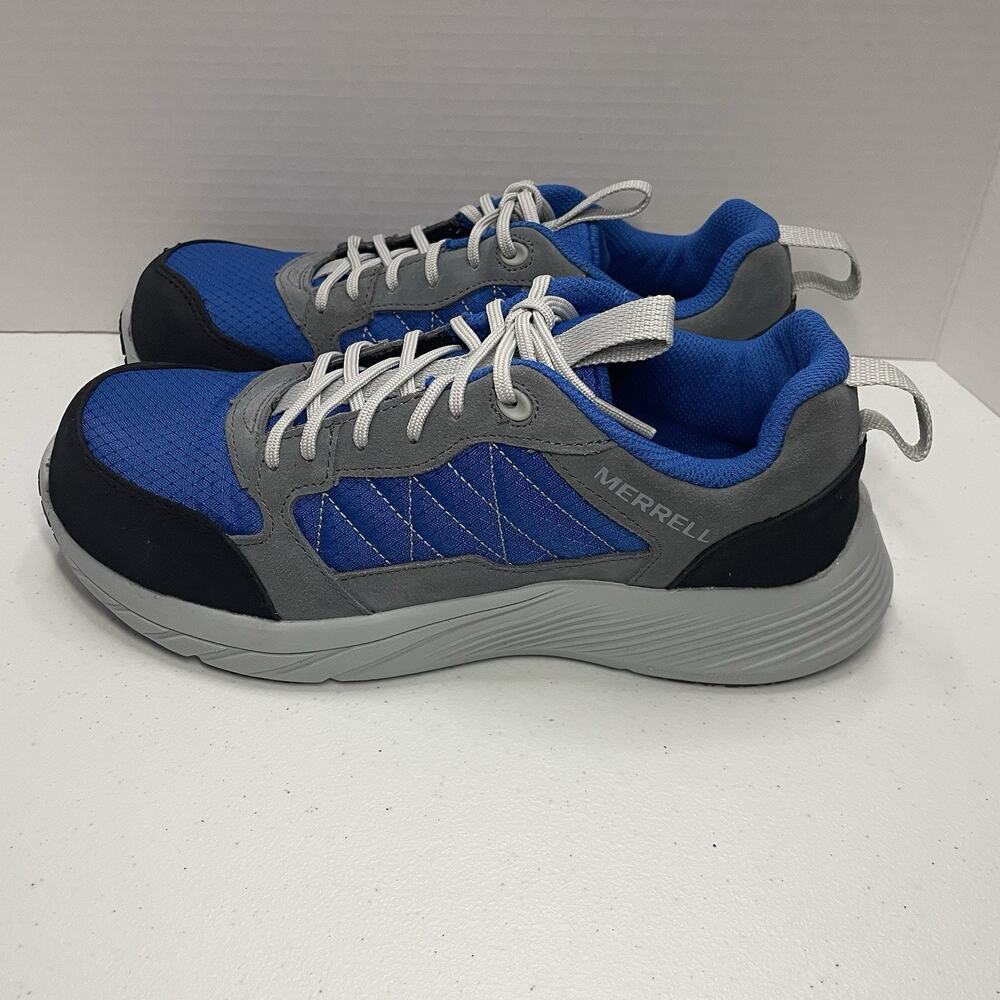 Merrell Mens Size 7 Work Shoes NEW OPEN Alpine CF Carbon Fiber Toe Safety Blue